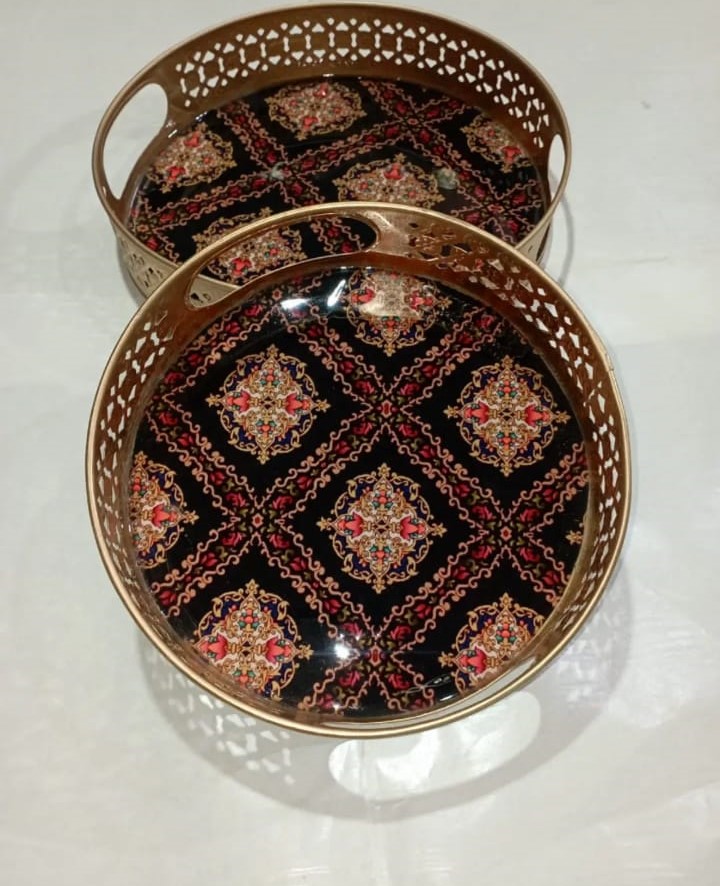 Metal Pichwai Art Trays