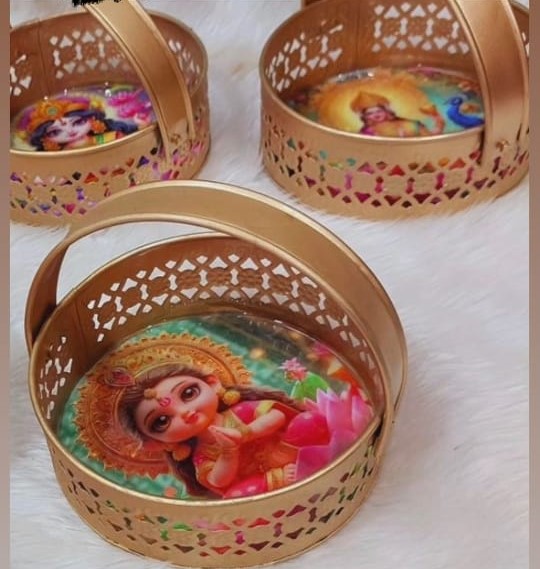 Metal Pichwai Art Trays