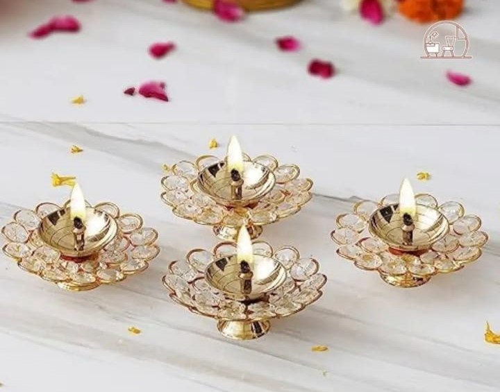 Stone Brass Diya