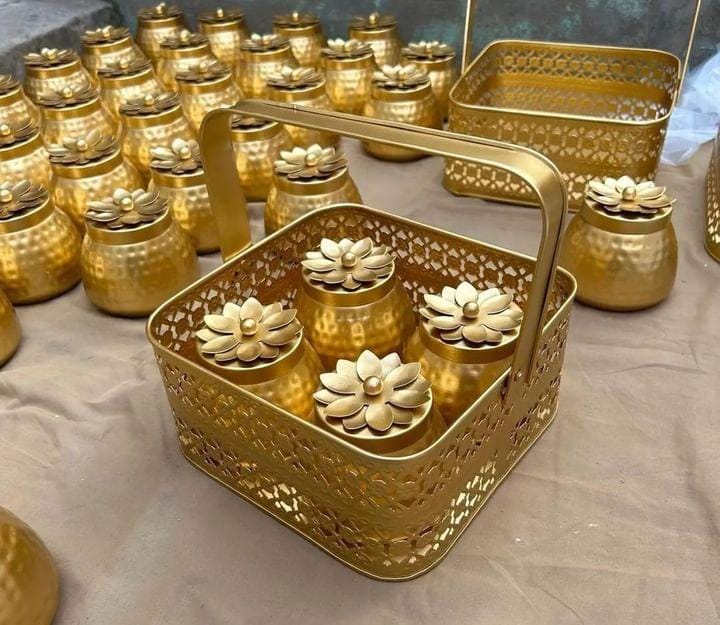 Gold Jar Dry Fruit with Gold Box